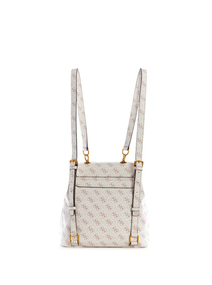 Women Backpacks GUESS Cream Multi No Limit Logo Backpack