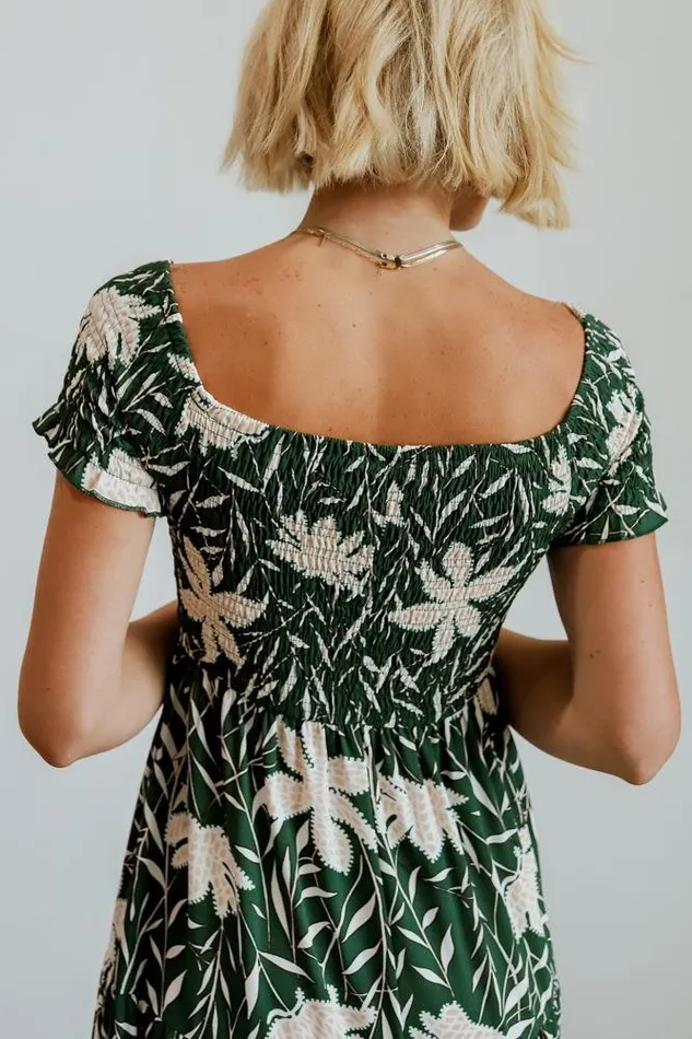 Women Becca Smocked Maxi Dress Green Baltic Born Maxi Dresses