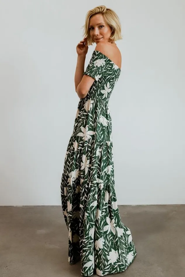 Women Becca Smocked Maxi Dress Green Baltic Born Maxi Dresses
