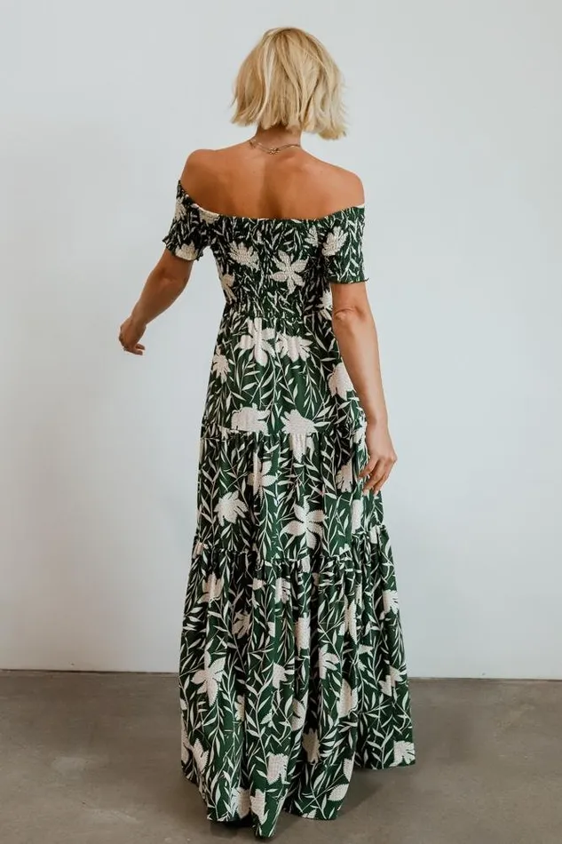 Women Becca Smocked Maxi Dress Green Baltic Born Maxi Dresses