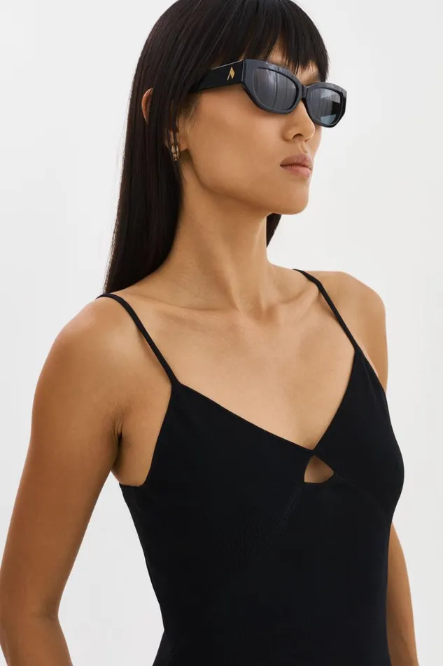 Women BETTINA Rib Knit Dress Black LAMARQUE Dresses Women BETTINA Rib Knit Dress Black LAMARQUE Dresses