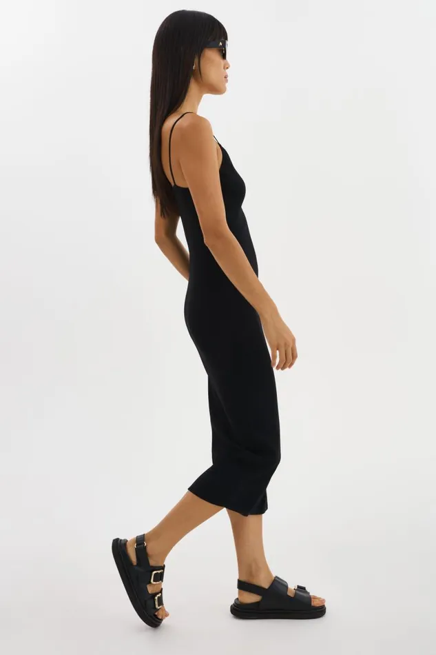 Women BETTINA Rib Knit Dress Black LAMARQUE Dresses Women BETTINA Rib Knit Dress Black LAMARQUE Dresses