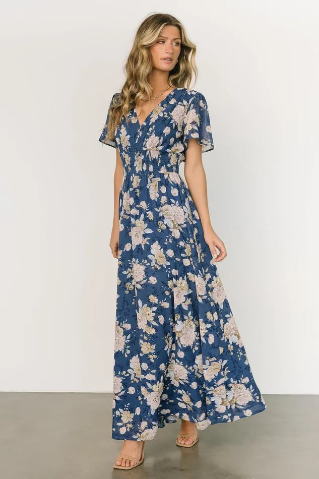 Women Birdie Maxi Dress Blue Blush Floral Baltic Born The Guest Edit Women Birdie Maxi Dress Blue Blush Floral Baltic Born The Guest Edit