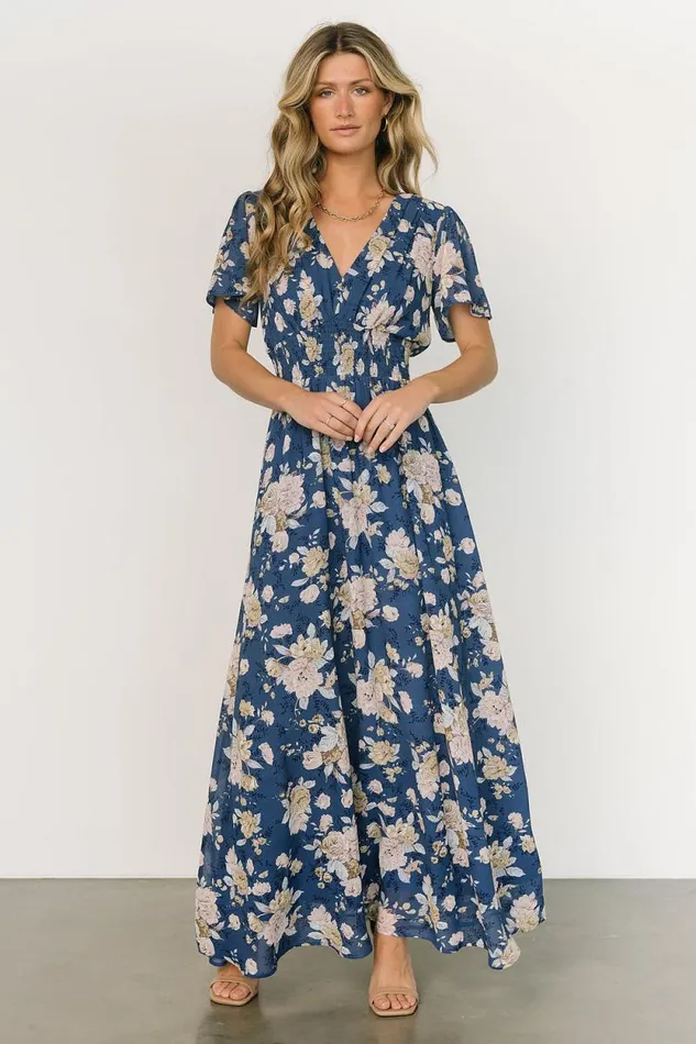 Women Birdie Maxi Dress Blue Blush Floral Baltic Born The Guest Edit Women Birdie Maxi Dress Blue Blush Floral Baltic Born The Guest Edit
