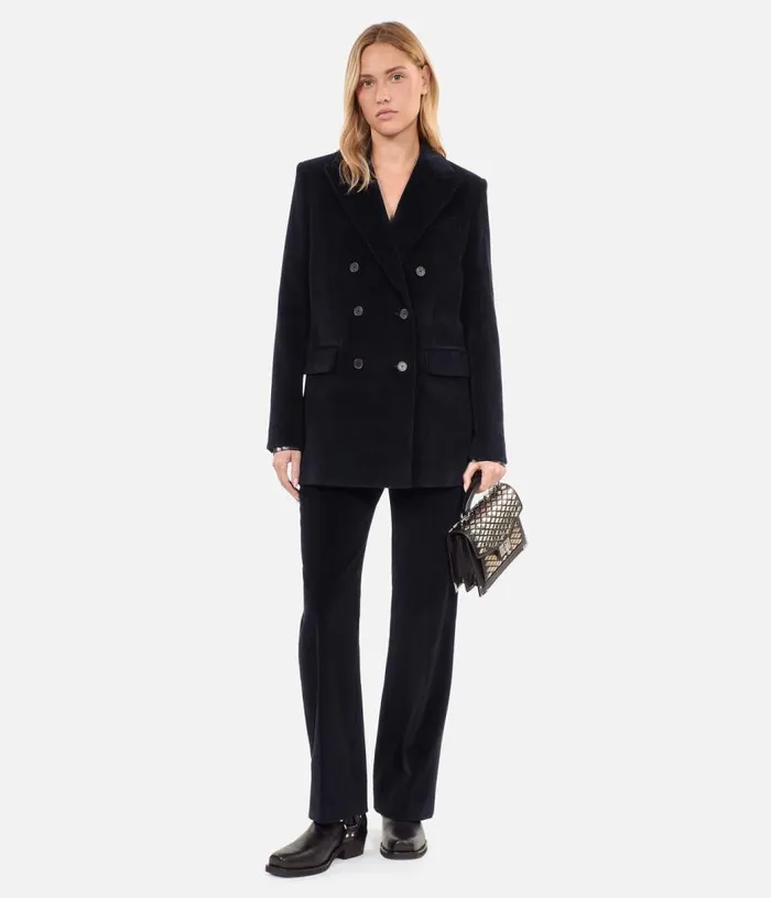 Women Black Corduroy Suit Jacket THE KOOPLES Coats and Jackets
