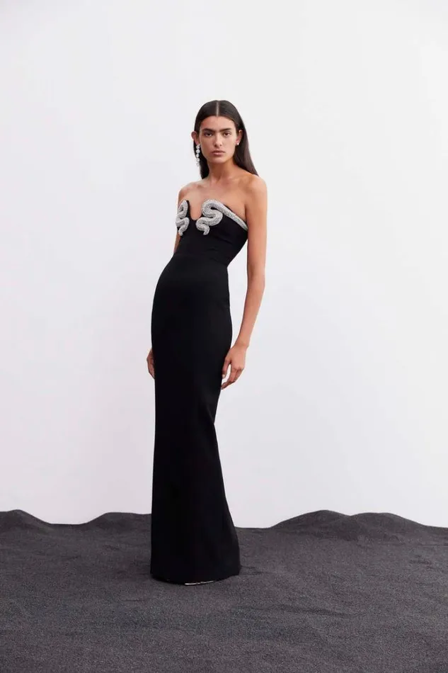 Women Black Dresses Rachel Gilbert Lukas Gown In Black