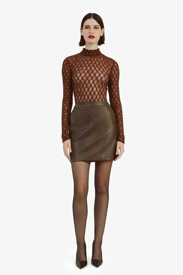 Women Bodysuits Bardot Adoni Backless Mesh Bodysuit In Chocolate Chocolate Women Bodysuits Bardot Adoni Backless Mesh Bodysuit In Chocolate Chocolate