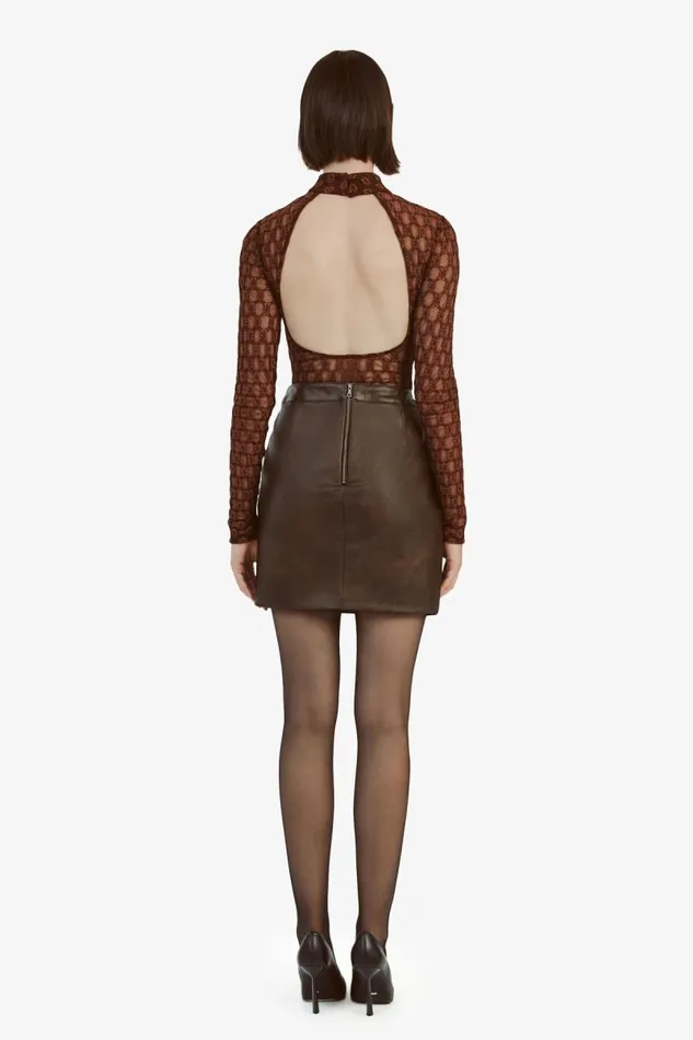 Women Bodysuits Bardot Adoni Backless Mesh Bodysuit In Chocolate Chocolate Women Bodysuits Bardot Adoni Backless Mesh Bodysuit In Chocolate Chocolate