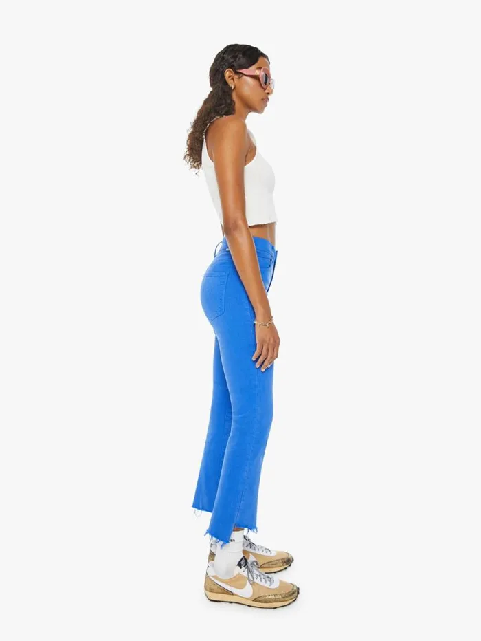 Women Bootcut Mother Denim The Insider Crop Step Fray Blue dark