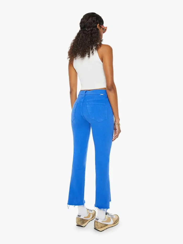 Women Bootcut Mother Denim The Insider Crop Step Fray Blue dark