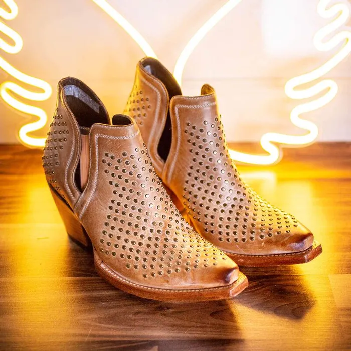 Women Booties Ariat Dixon Studs Western Boot Old West Tan Women Booties Ariat Dixon Studs Western Boot Old West Tan