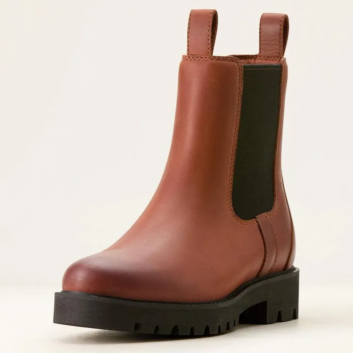 Women Booties Ariat Wexford Lug Mid Waterproof Chelsea Boot Rockwood