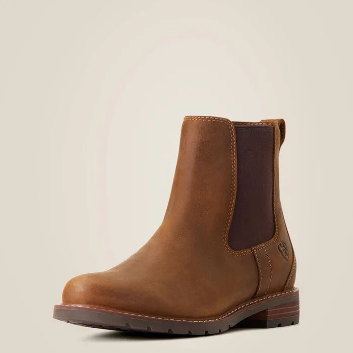 Women Booties Ariat Wexford Waterproof Chelsea Boot Weathered Brown