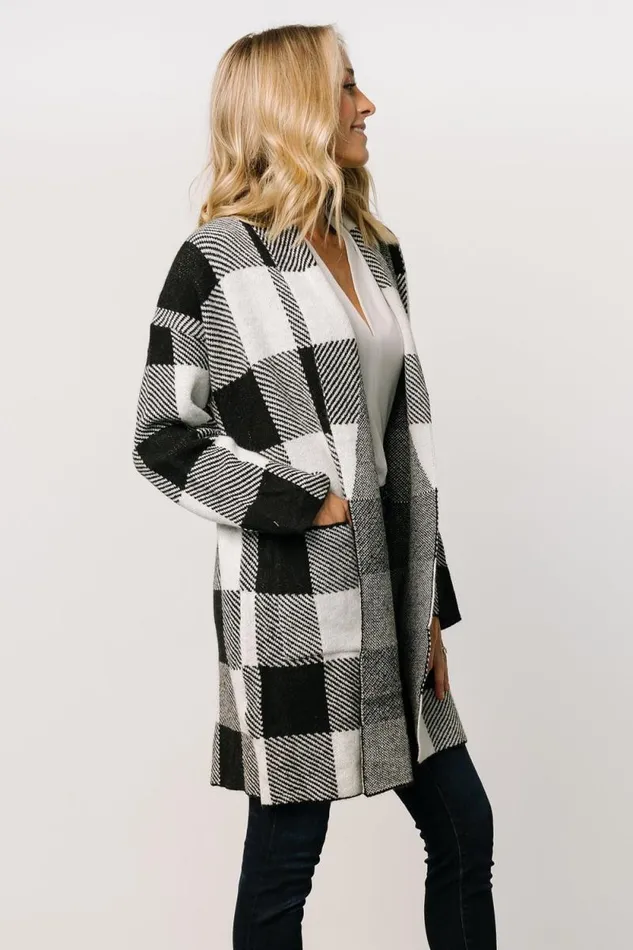 Women Bowen Gingham Cardigan Black Baltic Born Cardigans Women Bowen Gingham Cardigan Black Baltic Born Cardigans