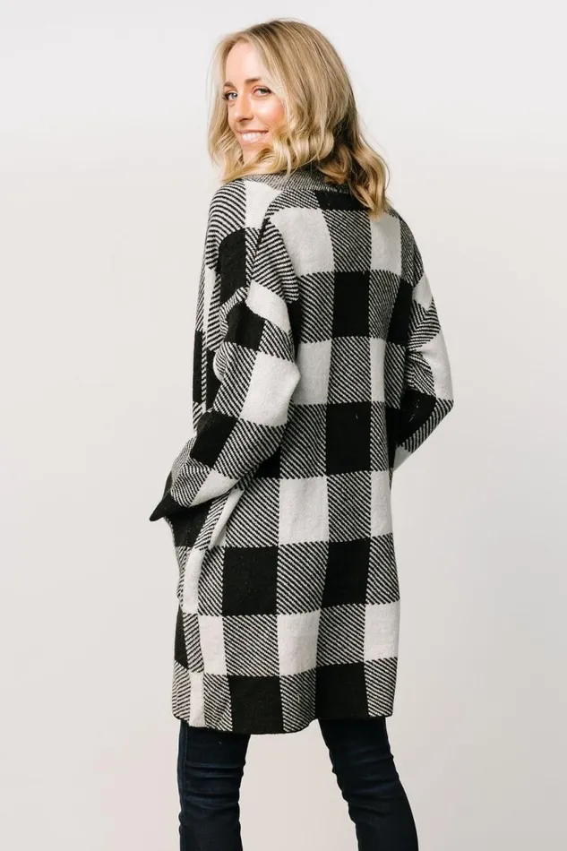 Women Bowen Gingham Cardigan Black Baltic Born Cardigans Women Bowen Gingham Cardigan Black Baltic Born Cardigans