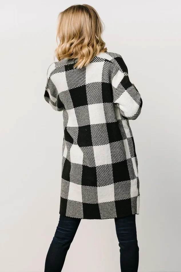 Women Bowen Gingham Cardigan Black Baltic Born Cardigans Women Bowen Gingham Cardigan Black Baltic Born Cardigans