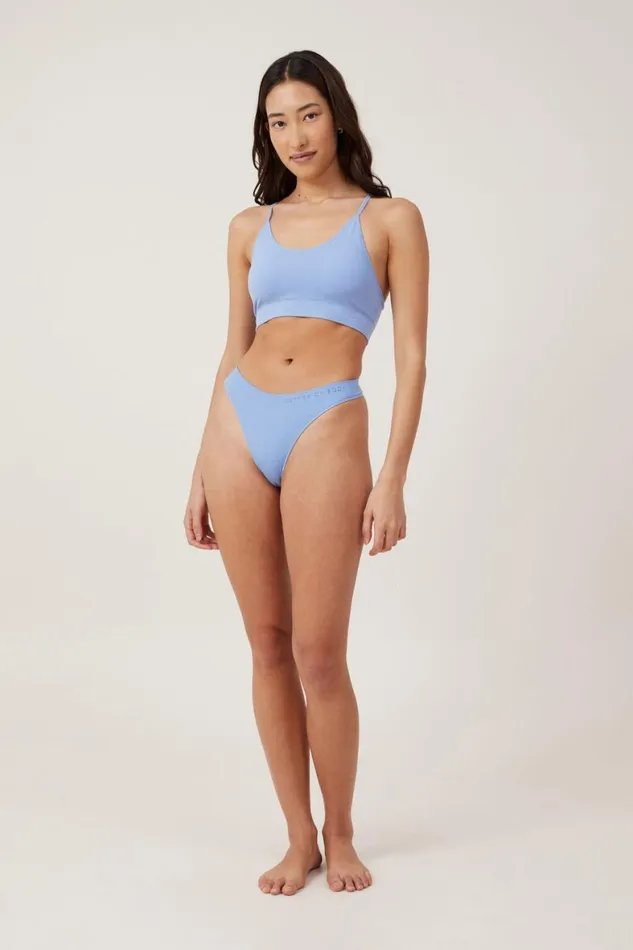 Women Bras Cotton On Seamless Longline Cross Over Padded Bralette Ocean Spray