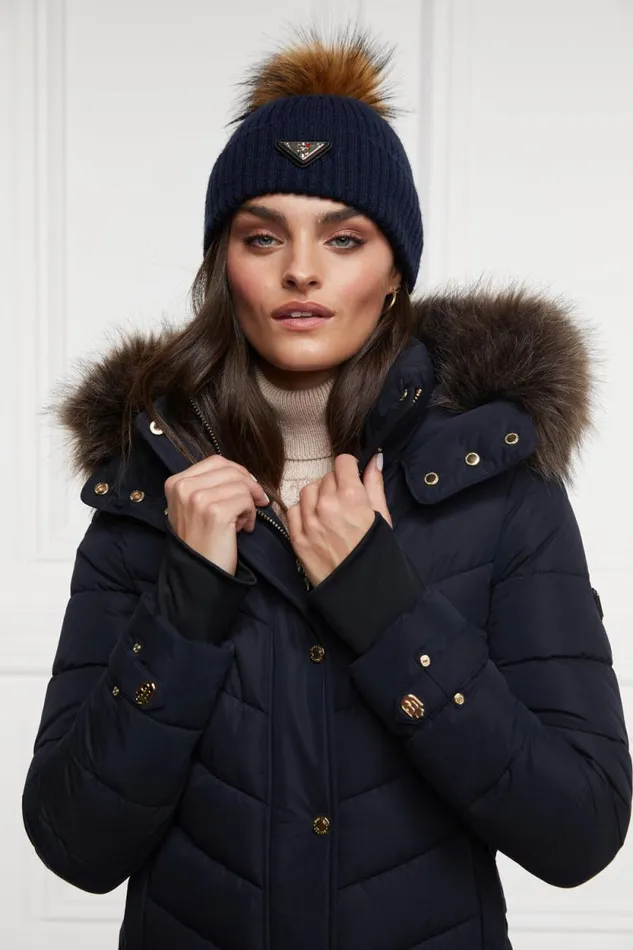 Women Burghley Bobble Hat Ink Navy Holland Cooper Hats and Headbands Women Burghley Bobble Hat Ink Navy Holland Cooper Hats and Headbands