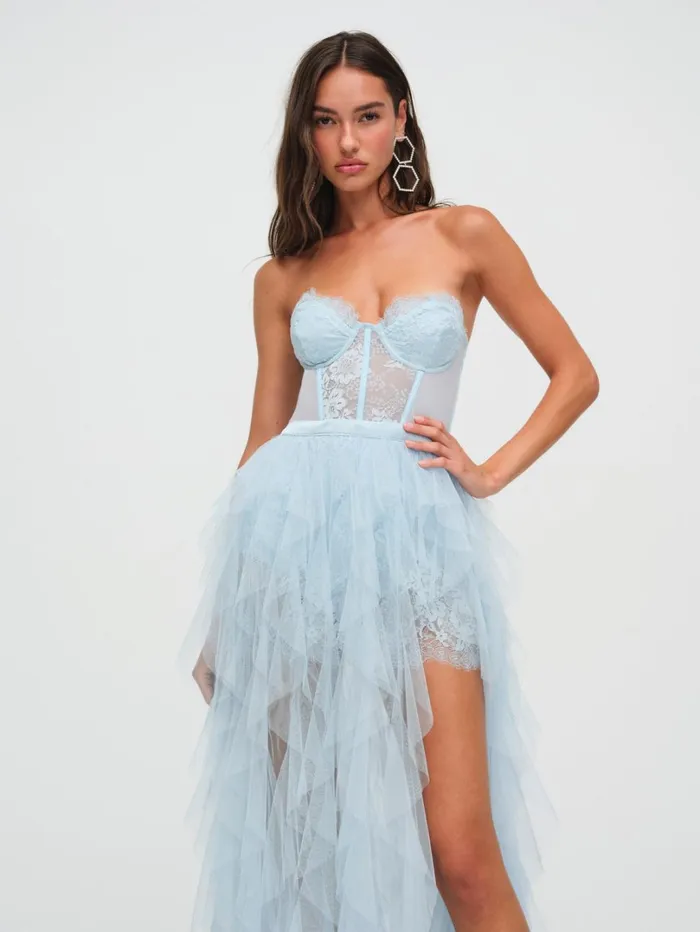 Women Bustier Gown Blue For Love and Lemons Dresses