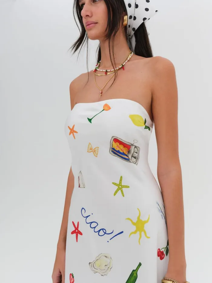 Women Carla Strapless Maxi Dress Multi For Love and Lemons Dresses