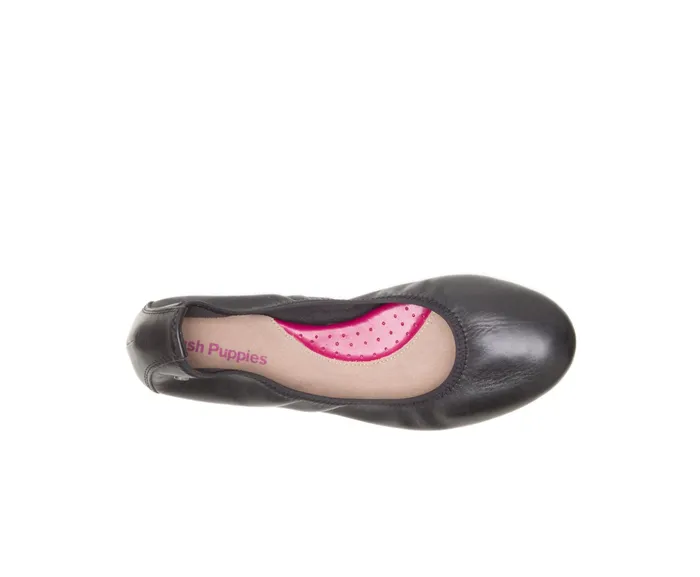 Women Chaste Ballet Black Leather Flats and SlipOns Hush Puppies Women Chaste Ballet Black Leather Flats and SlipOns Hush Puppies