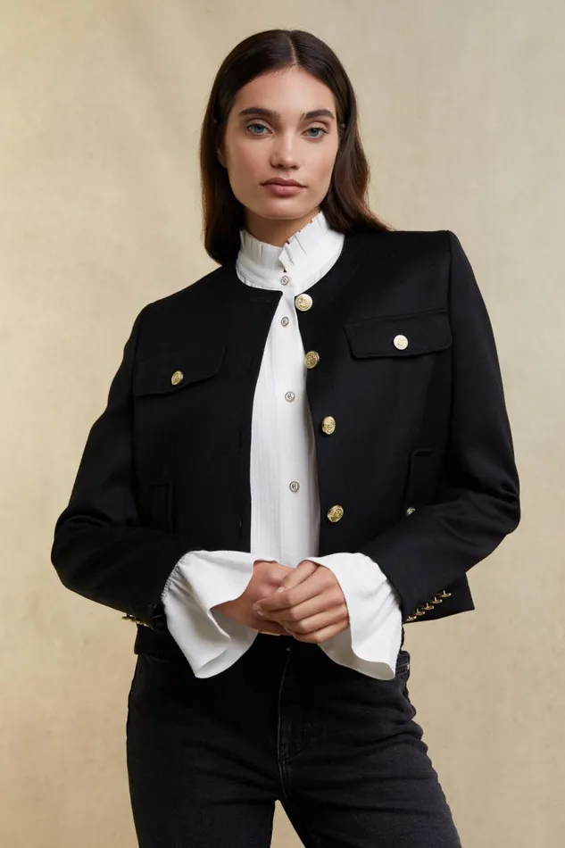 Women Chelsea Jacket Black Twill Holland Cooper Tailoring