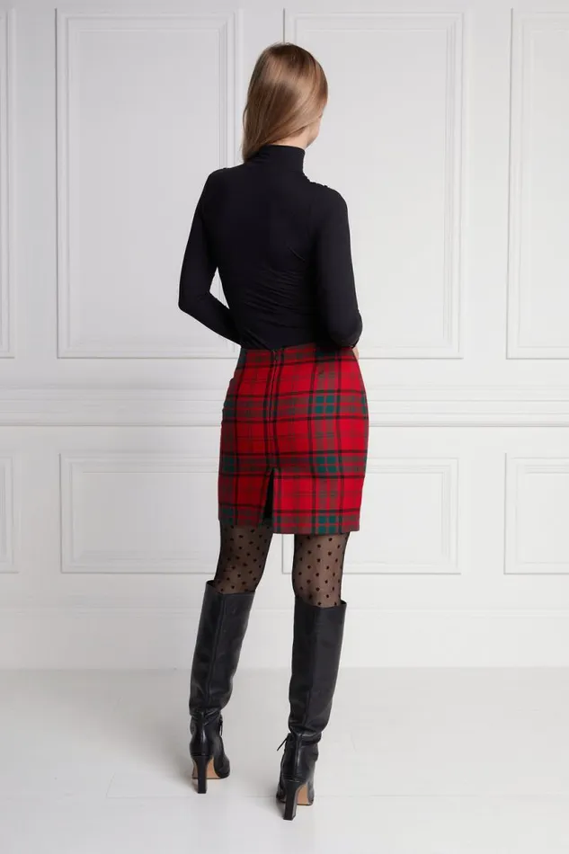 Women Chelsea Skirt Red Tartan Holland Cooper Tailoring