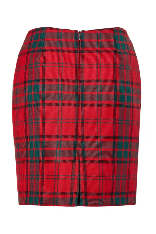 Women Chelsea Skirt Red Tartan Holland Cooper Tailoring