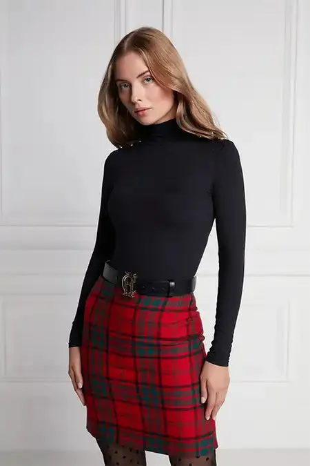 Women Chelsea Skirt Red Tartan Holland Cooper Tailoring