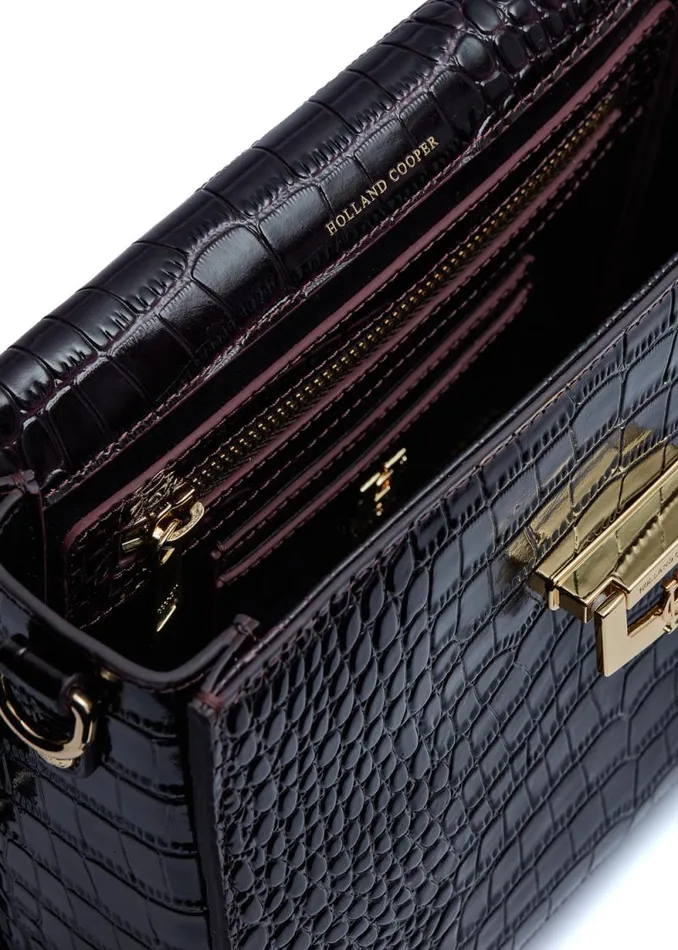 Women Cheltenham Bag Rich Chocolate Croc Holland Cooper Bags