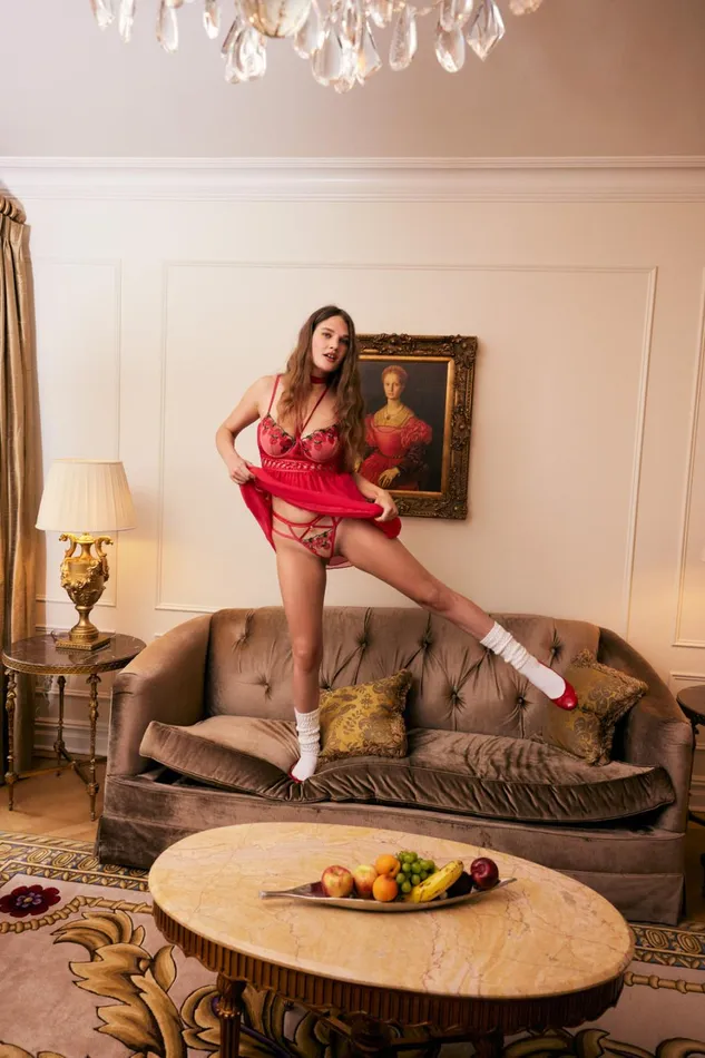 Women Cherie Slip Dress Red For Love and Lemons Lingerie