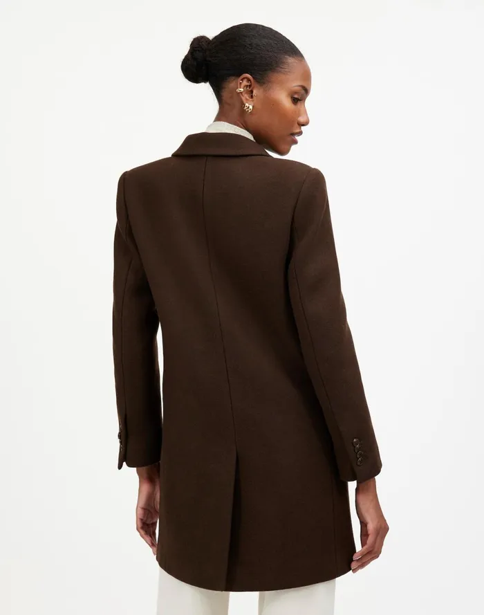 Women Coats Jackets Madewell Blazer Coat In Insuluxe Fabric Hthr Cold Brew