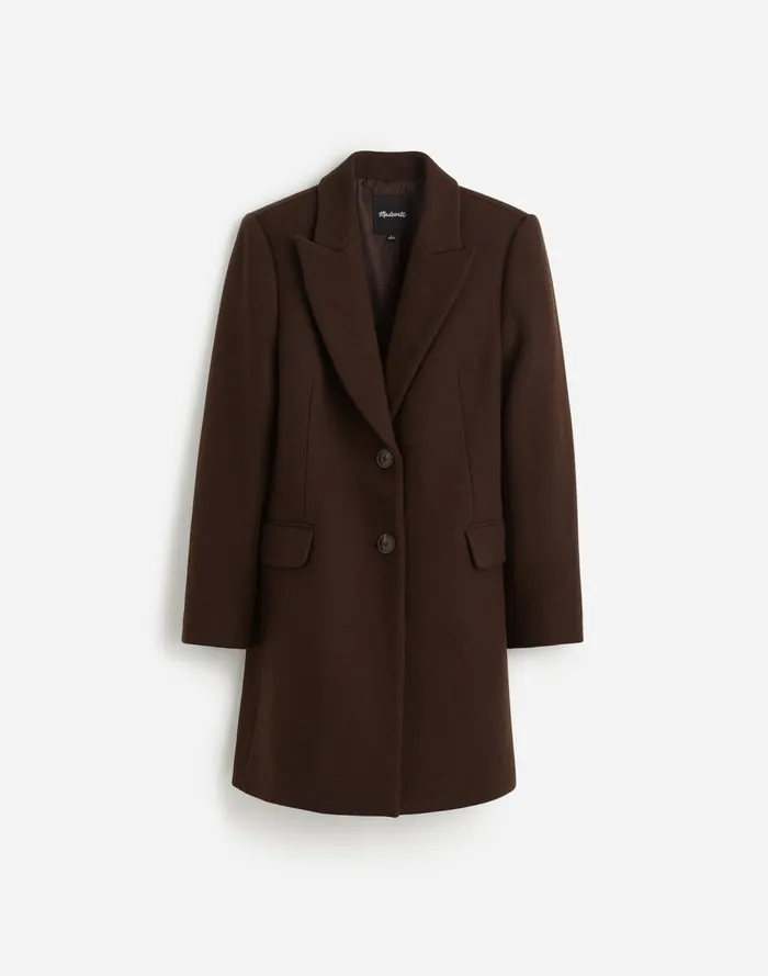 Women Coats Jackets Madewell Blazer Coat In Insuluxe Fabric Hthr Cold Brew