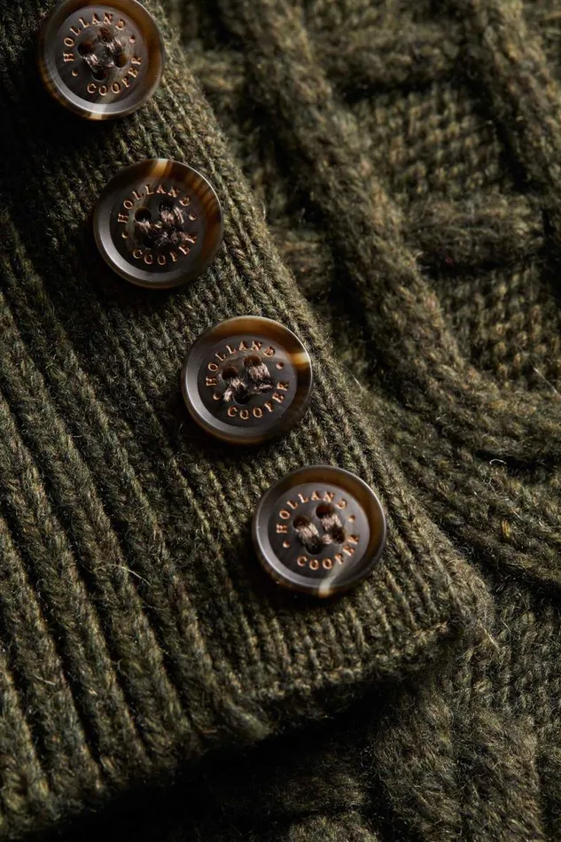 Women Country Cable Quarter Zip Knit Forest Green Holland Cooper Knitwear Women Country Cable Quarter Zip Knit Forest Green Holland Cooper Knitwear