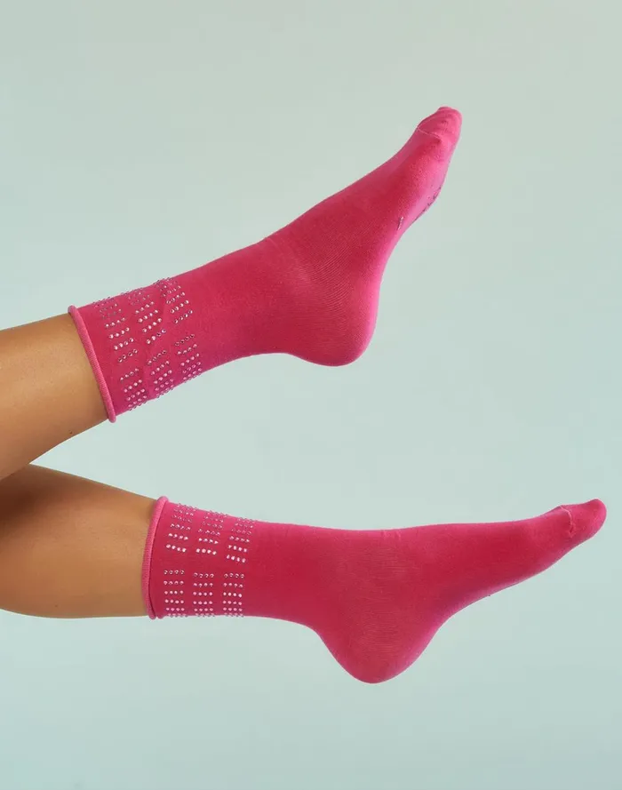 Women Cynthia Rowley Accessories Crystal Sport Socks Htpnk