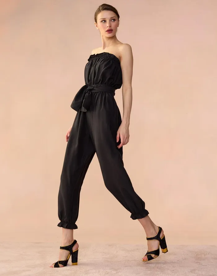 Women Cynthia Rowley Bottoms Cassis Jumpsuit Black Women Cynthia Rowley Bottoms Cassis Jumpsuit Black