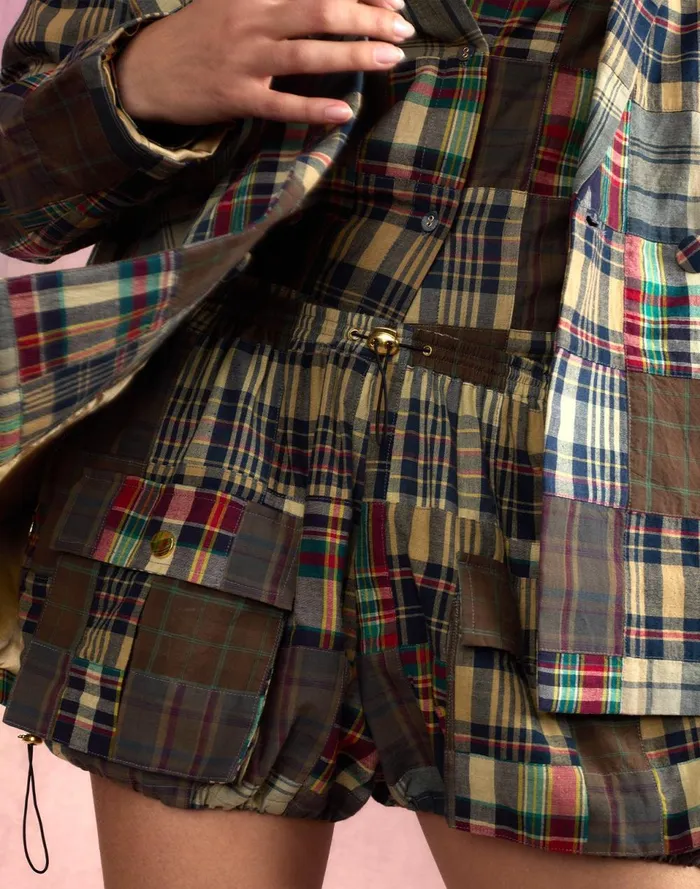 Women Cynthia Rowley Bottoms Madrid Madras Cargo Shorts Plaid Women Cynthia Rowley Bottoms Madrid Madras Cargo Shorts Plaid
