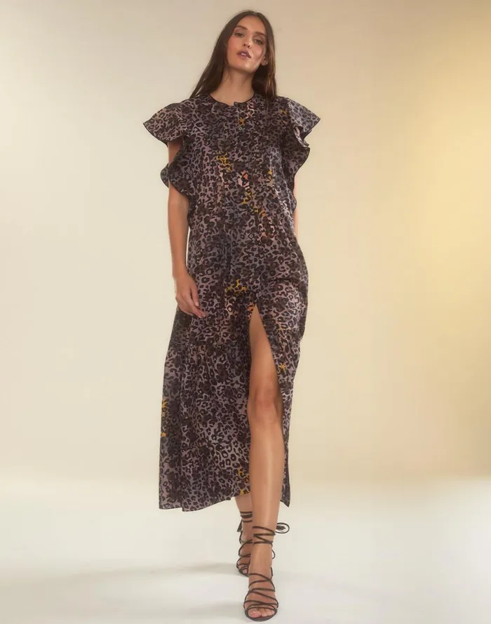 Women Cynthia Rowley Dresses Malta Kaftan Leopd