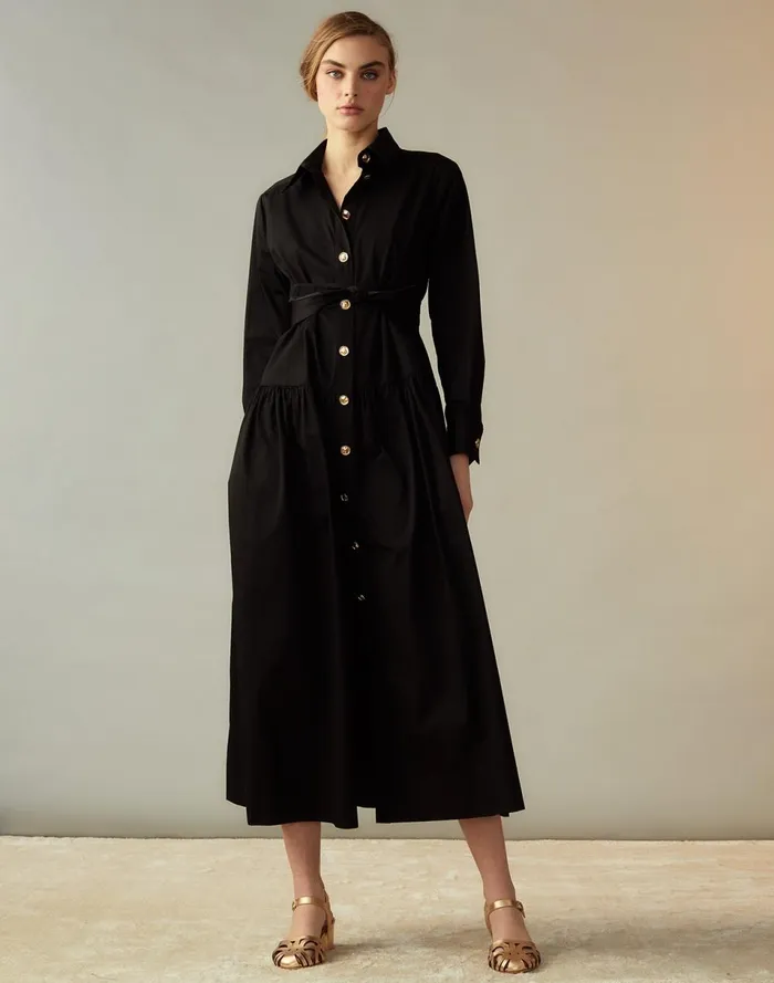 Women Cynthia Rowley Dresses Perennial Shirt Dress Black