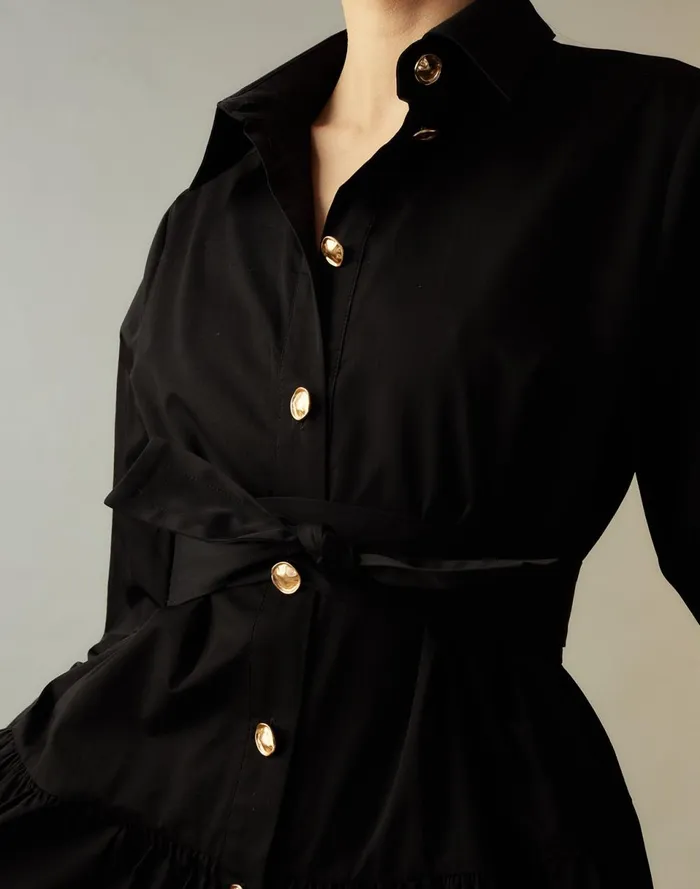 Women Cynthia Rowley Dresses Perennial Shirt Dress Black Women Cynthia Rowley Dresses Perennial Shirt Dress Black