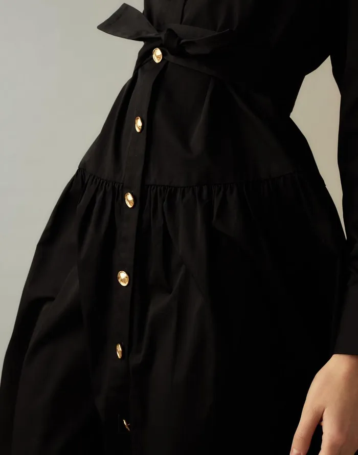 Women Cynthia Rowley Dresses Perennial Shirt Dress Black Women Cynthia Rowley Dresses Perennial Shirt Dress Black