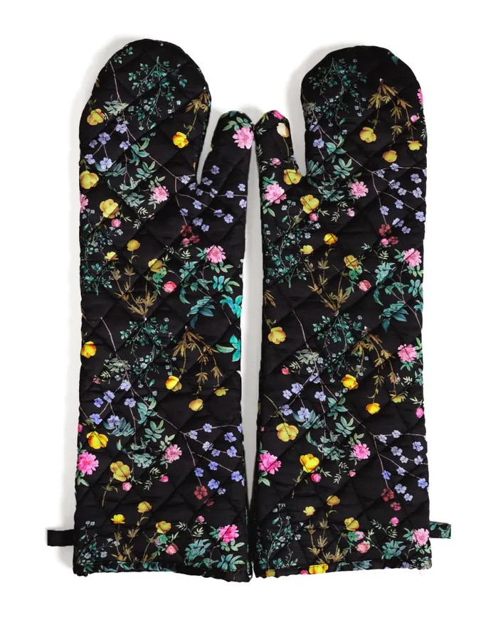 Women Cynthia Rowley Home Quilted Oven Mitts Blkfl