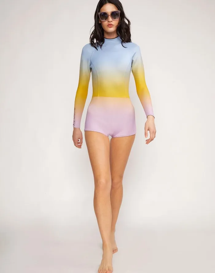 Women Cynthia Rowley Swim Sea Ombre Wetsuit Blueyellowpink Women Cynthia Rowley Swim Sea Ombre Wetsuit Blueyellowpink