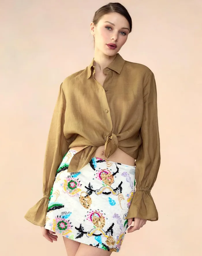Women Cynthia Rowley Tops Baleira Blouse Gldylw Women Cynthia Rowley Tops Baleira Blouse Gldylw