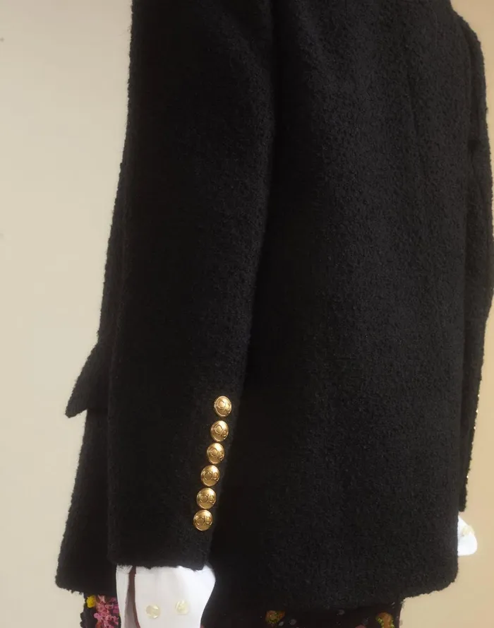 Women Cynthia Rowley Tops Bardot Boucl Blazer Black Women Cynthia Rowley Tops Bardot Boucl Blazer Black