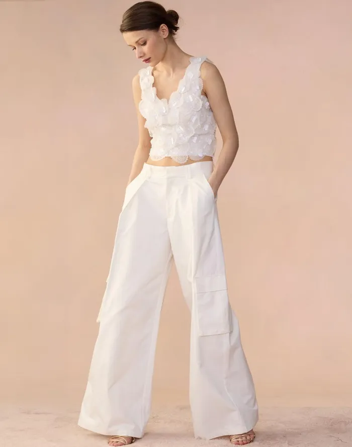 Women Cynthia Rowley Tops Elle Embellished Hearts Top White Women Cynthia Rowley Tops Elle Embellished Hearts Top White