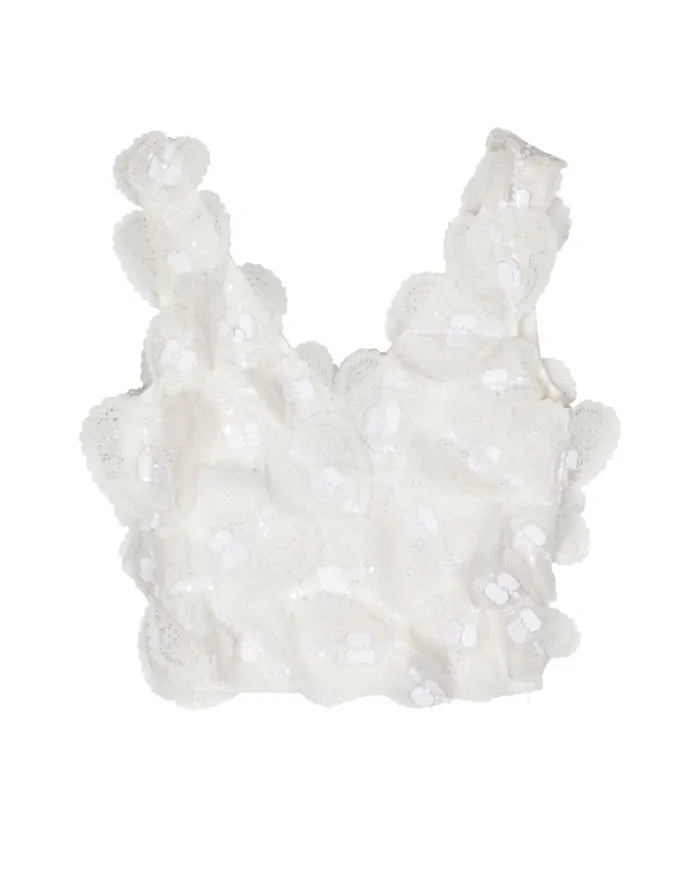 Women Cynthia Rowley Tops Elle Embellished Hearts Top White Women Cynthia Rowley Tops Elle Embellished Hearts Top White