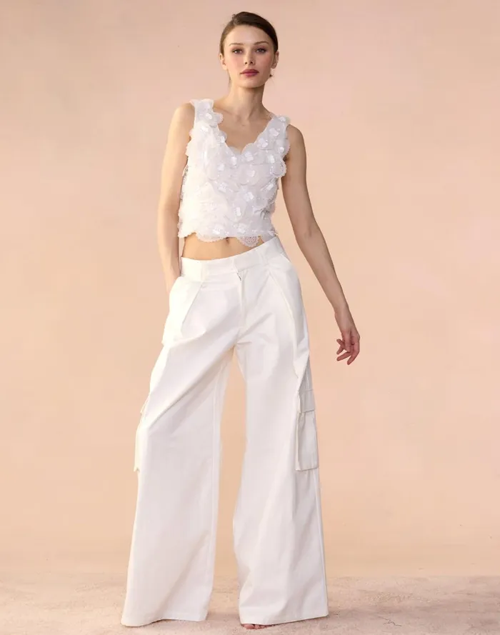 Women Cynthia Rowley Tops Elle Embellished Hearts Top White Women Cynthia Rowley Tops Elle Embellished Hearts Top White