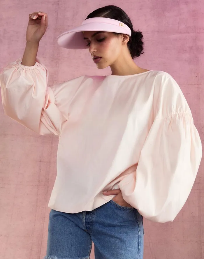 Women Cynthia Rowley Tops Geneva Cotton Blouse Pink