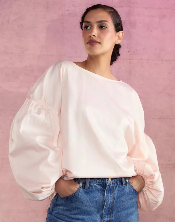 Women Cynthia Rowley Tops Geneva Cotton Blouse Pink